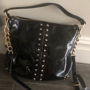Michael Kors Astor Studded Black Patent Leather